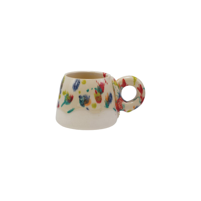Handmade Stoneware Mug, Rolled Speckled Finish & Unglazed (Each One Will Vary)