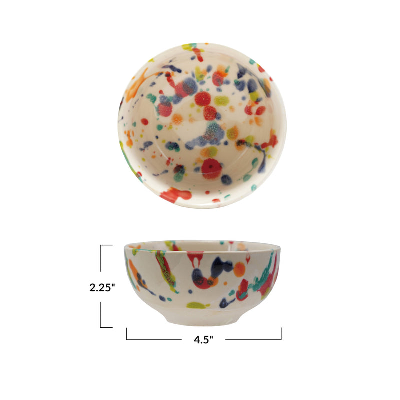 Handmade Stoneware Bowl, Rolled Speckled Finish & Unglazed (Each One Will Vary)