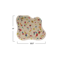 Handmade Stoneware Plate, Rolled Speckled Finish (Each One Will Vary)