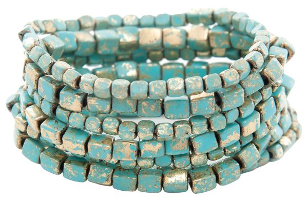 Patina Square Bead Bracelet Set