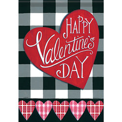 Large Flag | Buffalo Plaid Valentine DuraSoft™ Flag