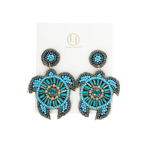 Blue Sea Turtle Earrings