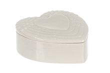 Heart Trinket Box with Embossed Wing Lid