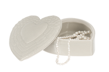 Heart Trinket Box with Embossed Wing Lid