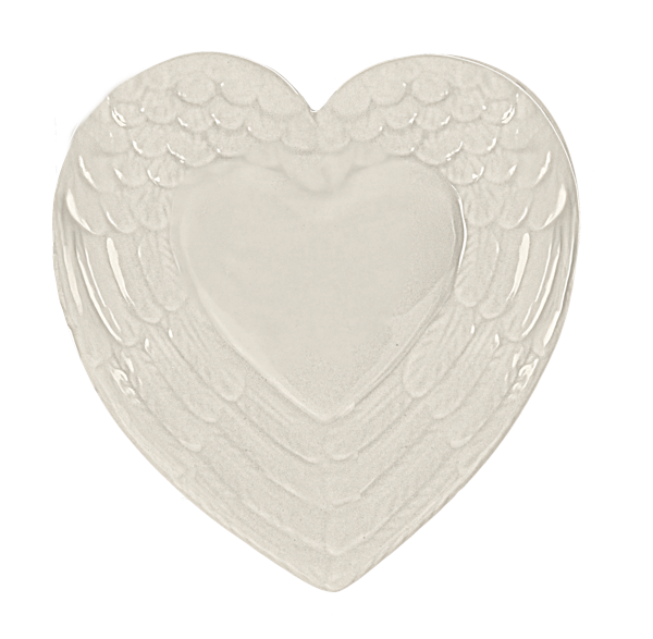 Heart Trinket Box with Embossed Wing Lid