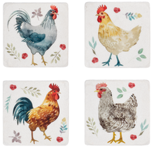 Watercolor Chicken Coaster (4 pc. set)