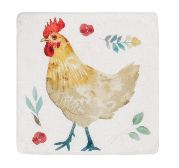 Watercolor Chicken Coaster (4 pc. set)