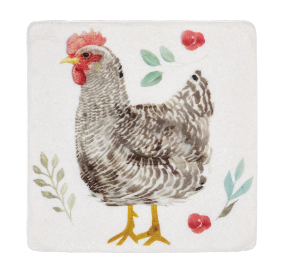 Watercolor Chicken Coaster (4 pc. set)