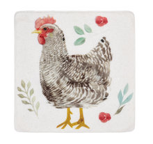 Watercolor Chicken Coaster (4 pc. set)