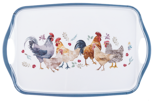 Watercolor Chicken Serving Tray