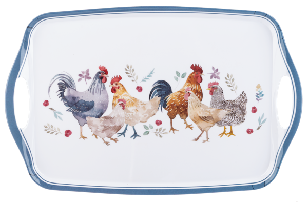 Watercolor Chicken Serving Tray