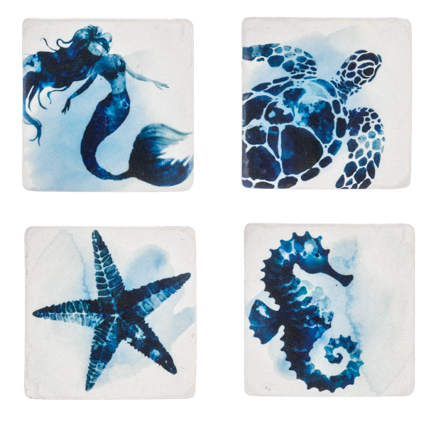 Watercolor Under the Sea Coaster (4 pc. set)