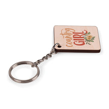 Country Girl Maple Veneer Keychain