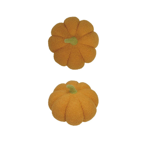 Bouclé Fabric Pumpkin Shaped Pillow