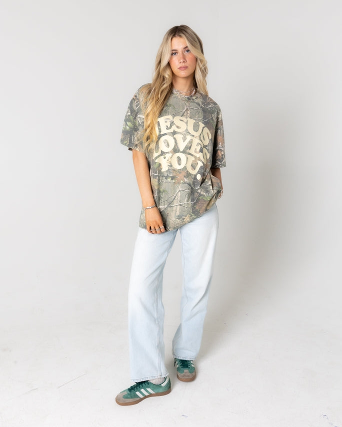 Jesus Loves You Tee | Heavyweight Camo Tee