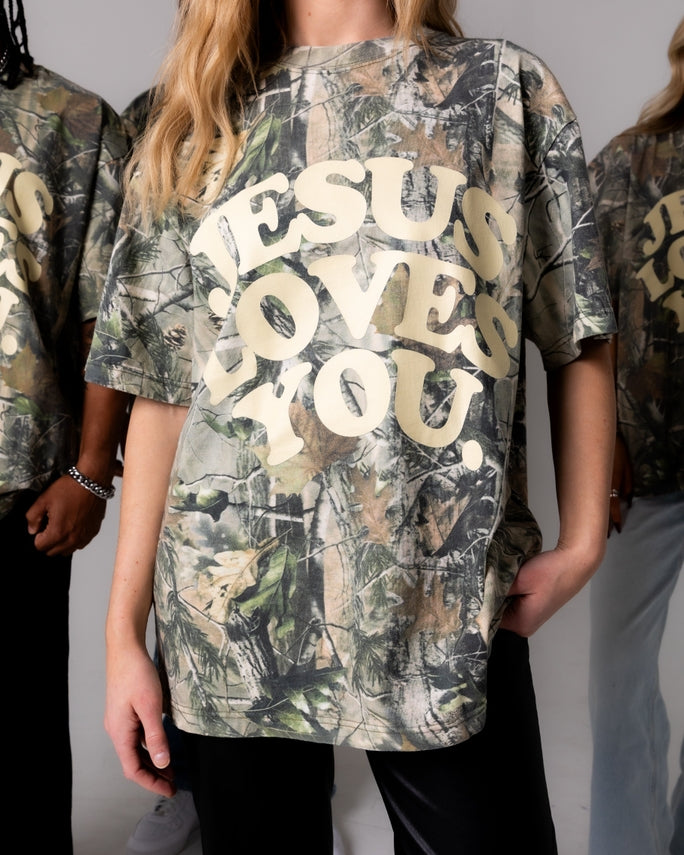 Jesus Loves You Tee | Heavyweight Camo Tee