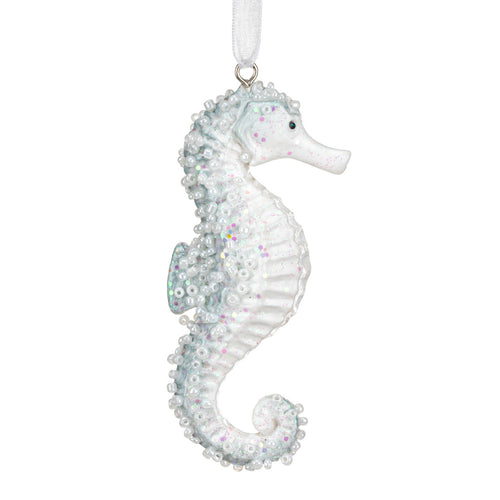Iridescent Blue Seahorse Ornament - 1x3.5in