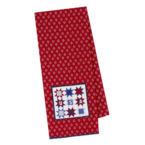 USA Quilt Embellished Dishtowel