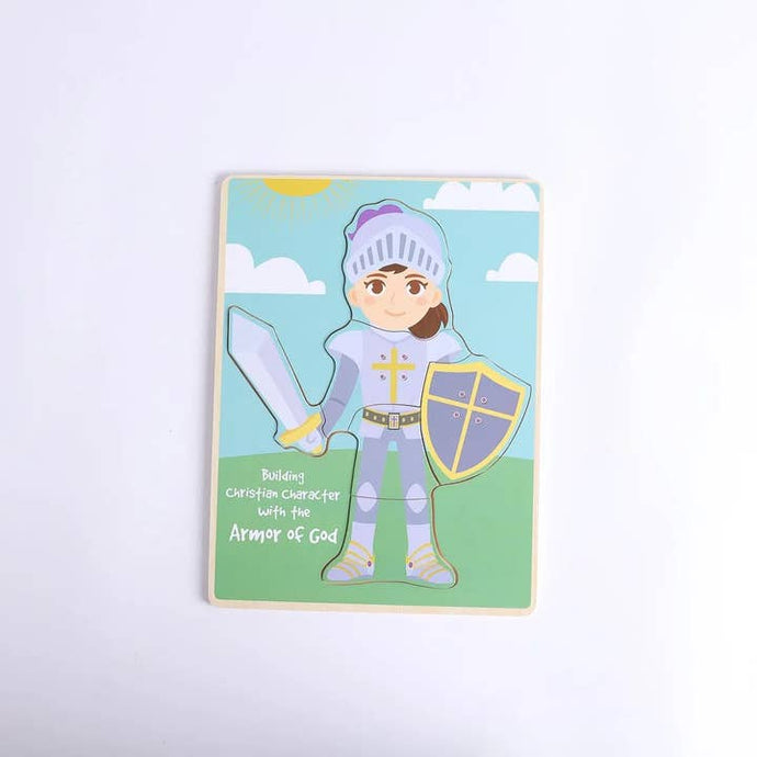 Puzzle Wood Armor of God Build-A-Kid Girl