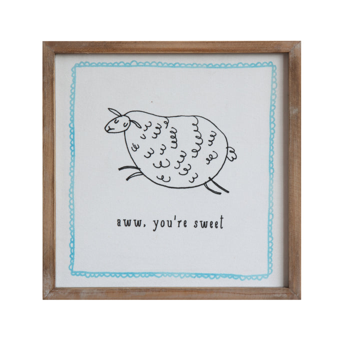 Aww, You're... Framed Wall Decor with Lamb