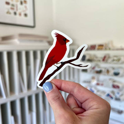 Waterproof Vinyl Sticker, Cardinal
