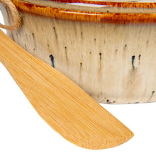 Stoneware Brie Baker w/ Bamboo Spreader, Set of 2 (Each One Will Vary)
