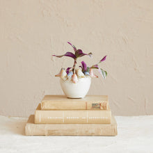 Stoneware Planter w/ Birds on Rim (Holds 4" Pot) (Each One Will Vary)