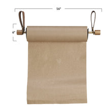 Wood Wall Mounted Paper Dispenser w/ Straps & Paper Roll