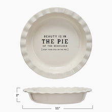 Stoneware Pie Dish w/ Wax Relief Saying