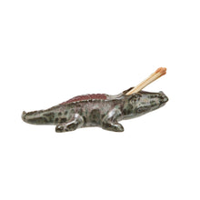 Stoneware Alligator Match Holder w/ Striker (Each One Will Vary)