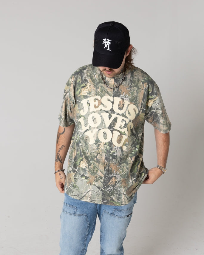 Jesus Loves You Tee | Heavyweight Camo Tee