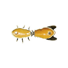 Enameled Metal Bee Shaped Trinket Box w/ Jewels, Gold Finish, Orange Color & Black
