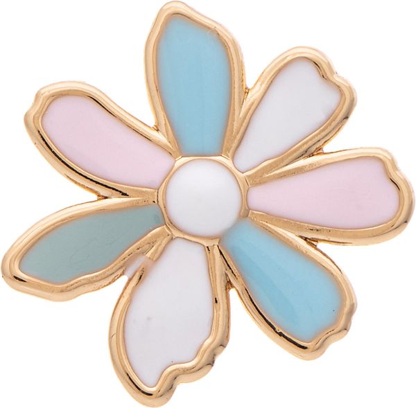 Gold Blue Pink White Pastel Enamel Flower Post Earring