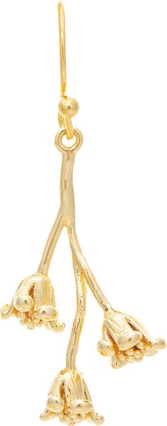 Gold Triple Blooms Drop Earring