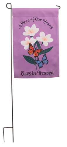 A Piece of Our Hearts Live in Heaven Garden Flag