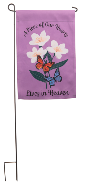 A Piece of Our Hearts Live in Heaven Garden Flag
