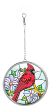 Cardinal Stained Glass Window Hanging