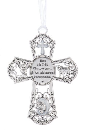 Crib Cross Ornament - White