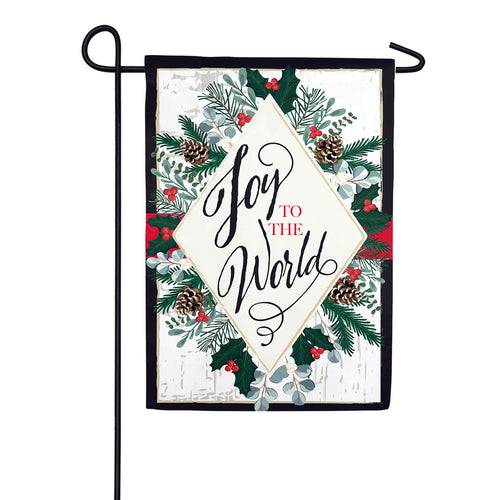 Joy to the World Appliqued Garden Flag