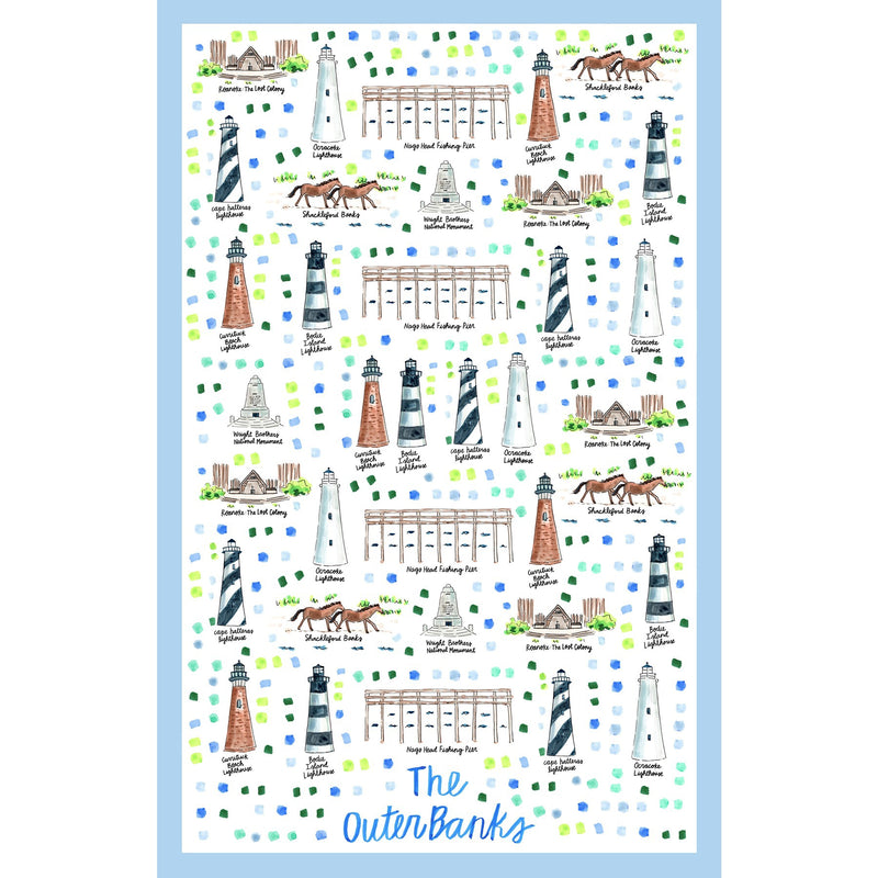 Outer Banks, NC Double Sided Tea Towel