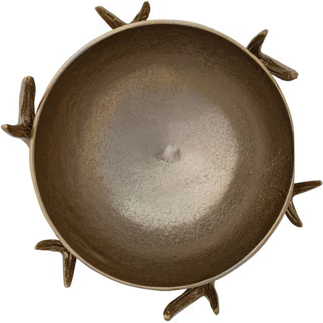 Cast Aluminum Antler Shaped Stand with 9-1/2" Round x 4-1/4"H Removable Bowl
