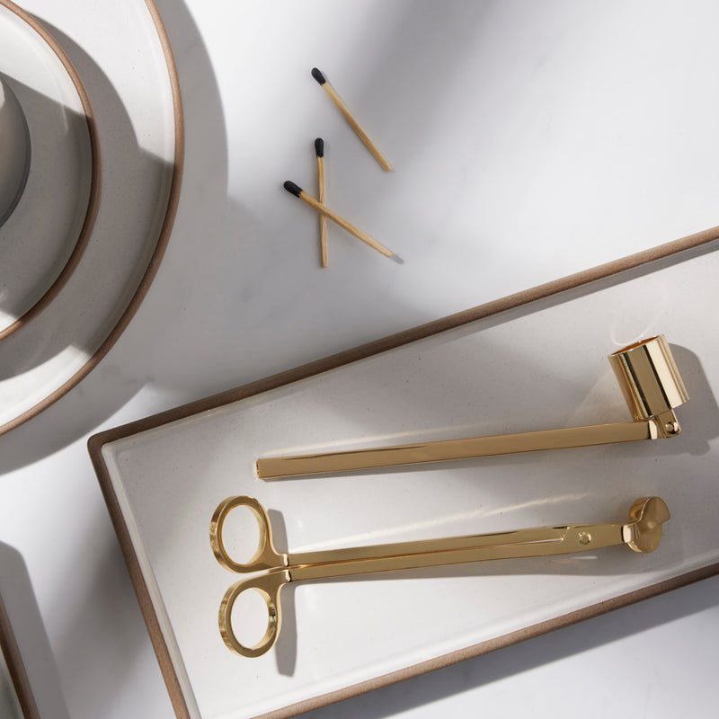 Candle Snuffer and Trimmer Set - Gold