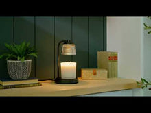 Fluted Glass Black Candle Warmer Lamp