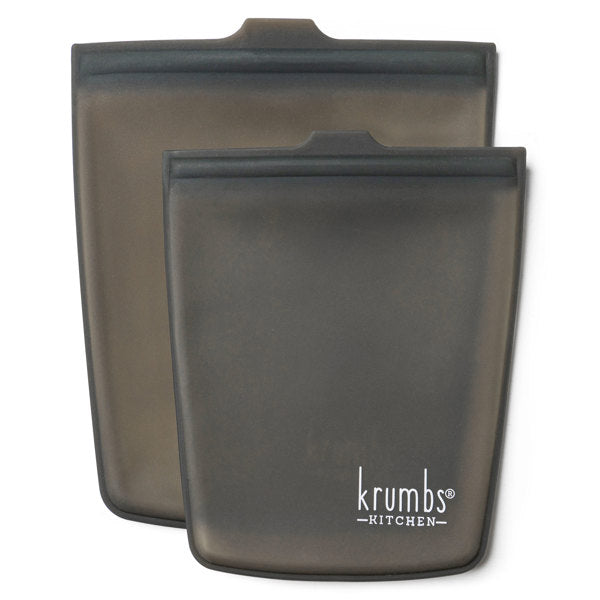 Krumbs Kitchen Black Silicone Storage Bags 2pack