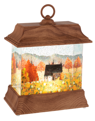 LED Light Up Shimmer Harvest Scene Lantern