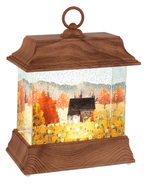 LED Light Up Shimmer Harvest Scene Lantern