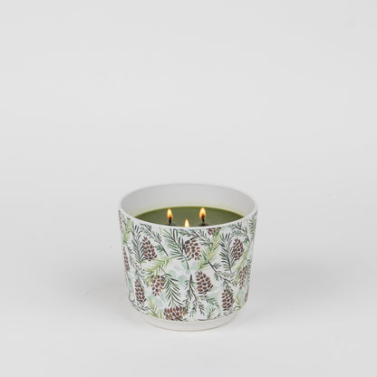 Silver Spruce Patterned Candle