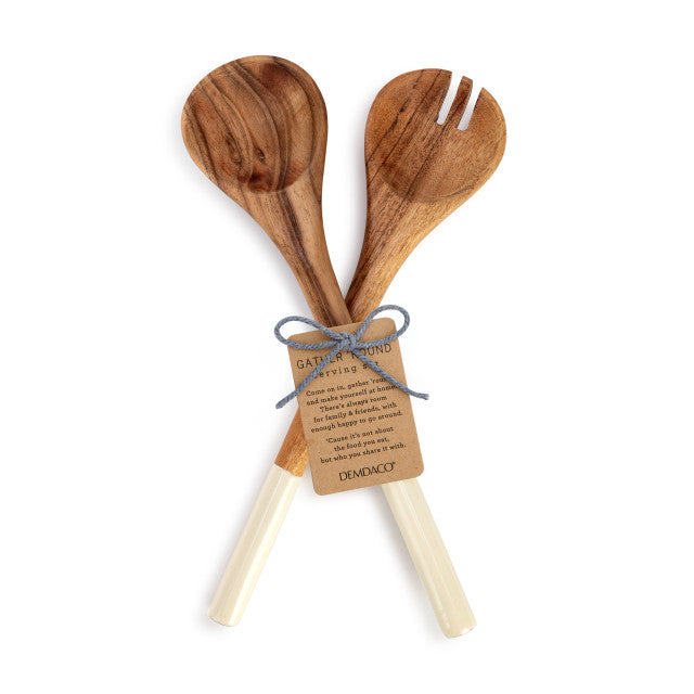 Acacia Wood Serving Utensil Set