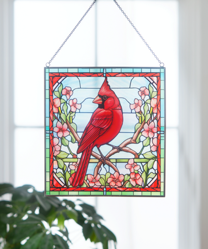 Stained Glass Cardinal Suncatcher