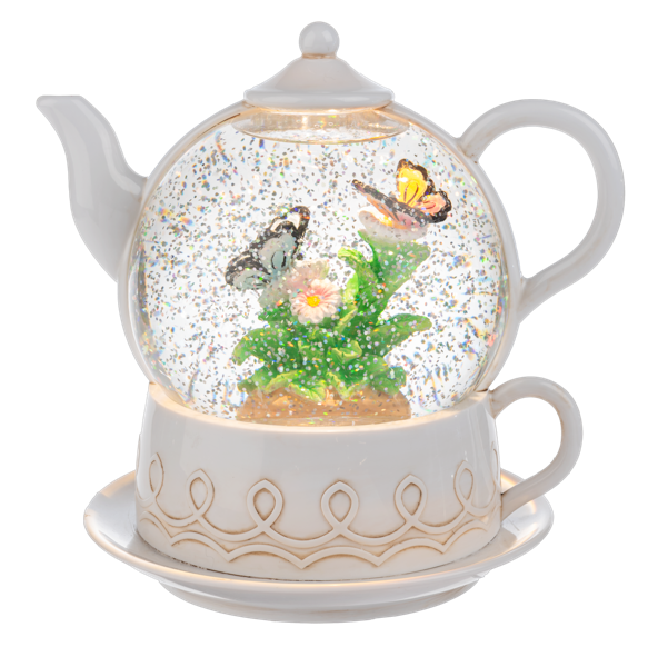 LED Light Up Shimmer Butterflies Teapot
